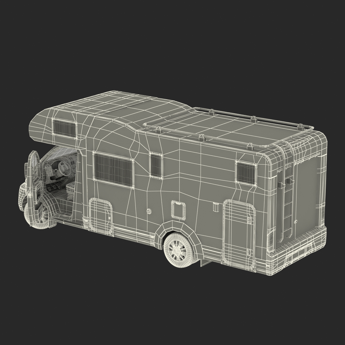 3D model Tag Axle Motorhome Rigged