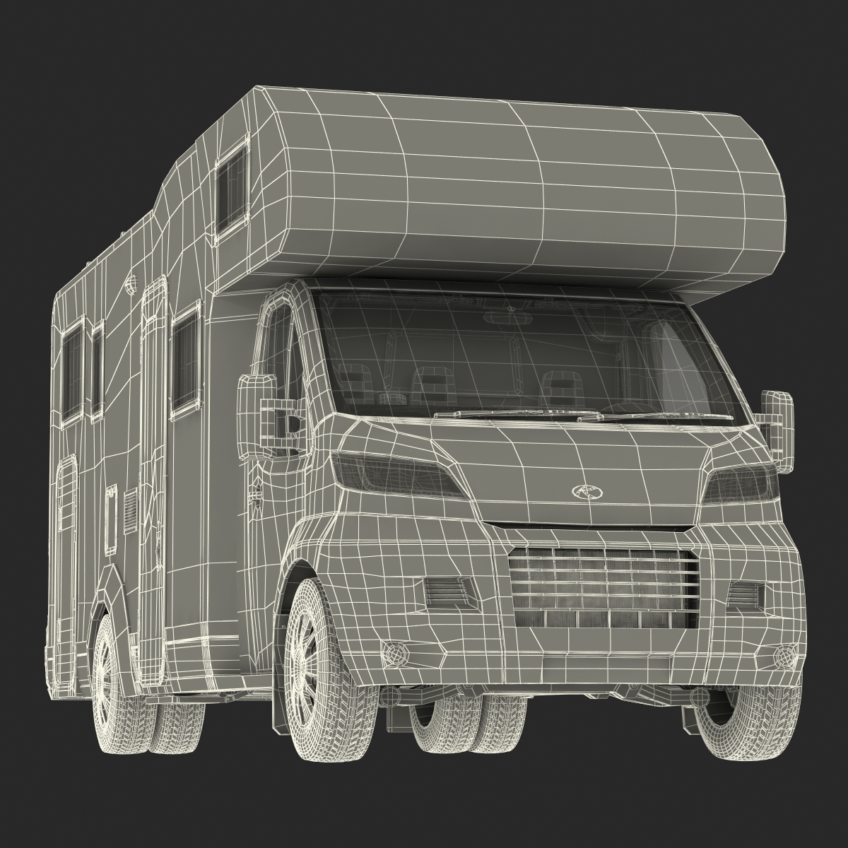 3D model Tag Axle Motorhome Rigged