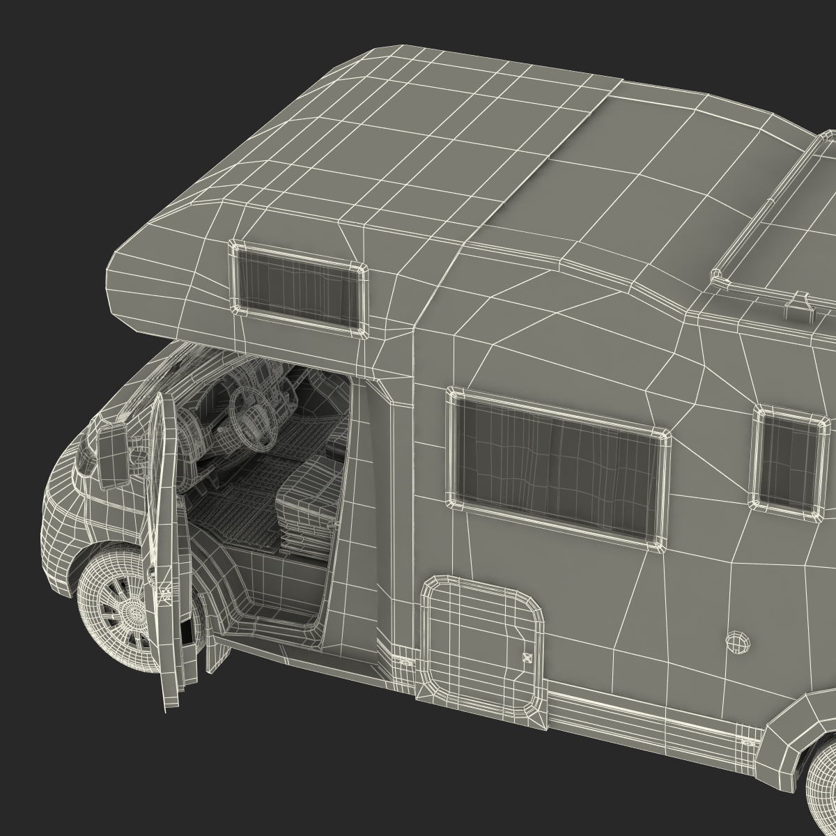 3D model Tag Axle Motorhome Rigged