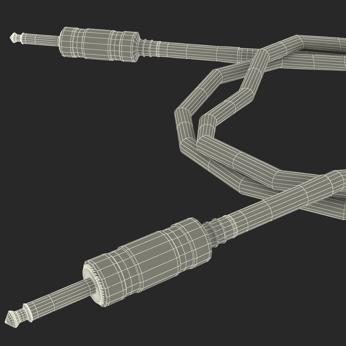 Guitar Cable Rigged 3D model