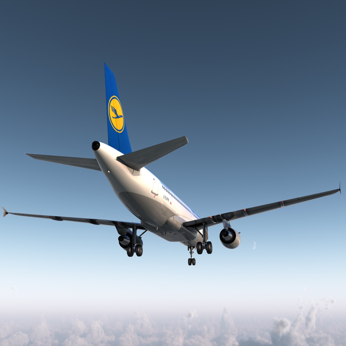 3D Airbus A319 Lufthansa