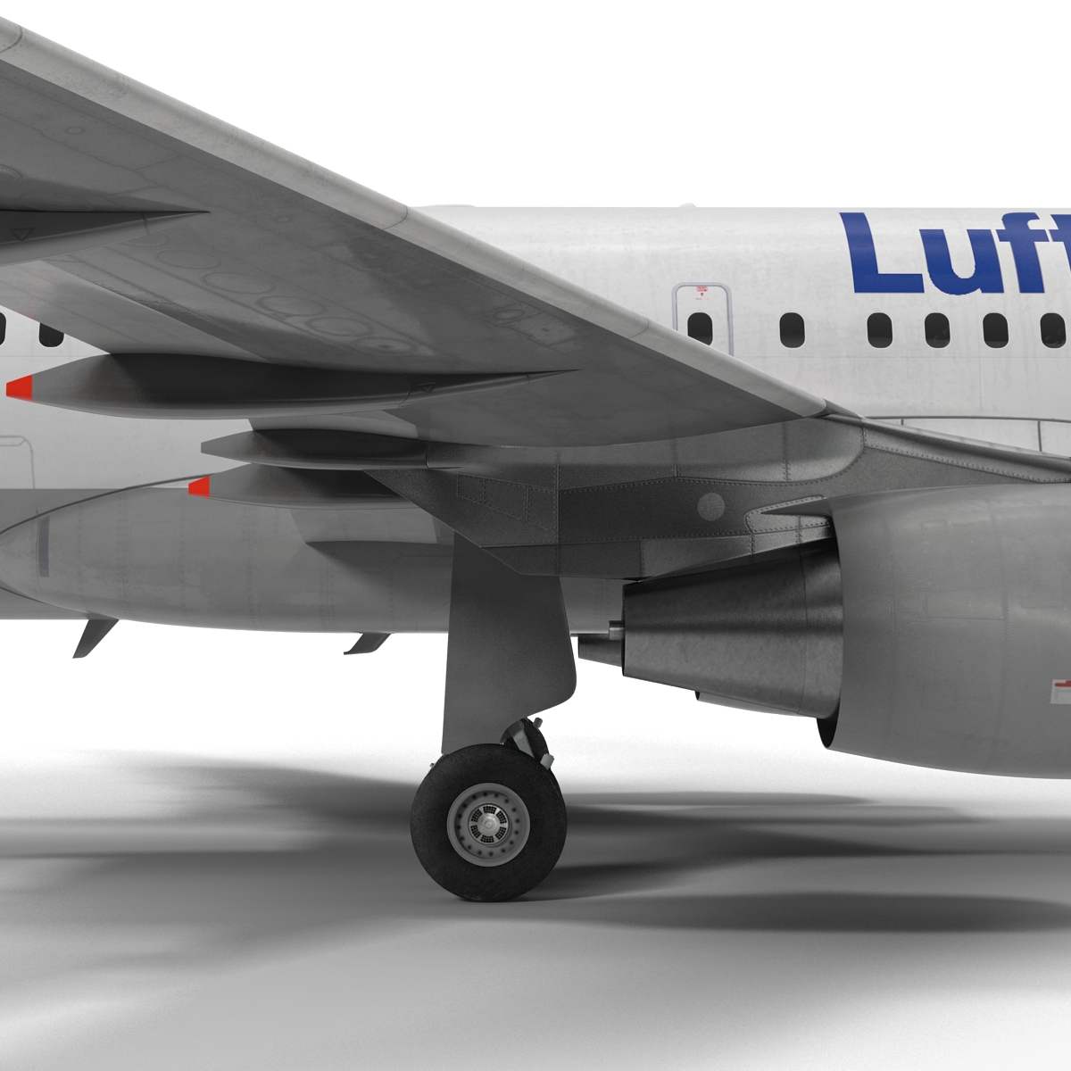 3D Airbus A319 Lufthansa Rigged model