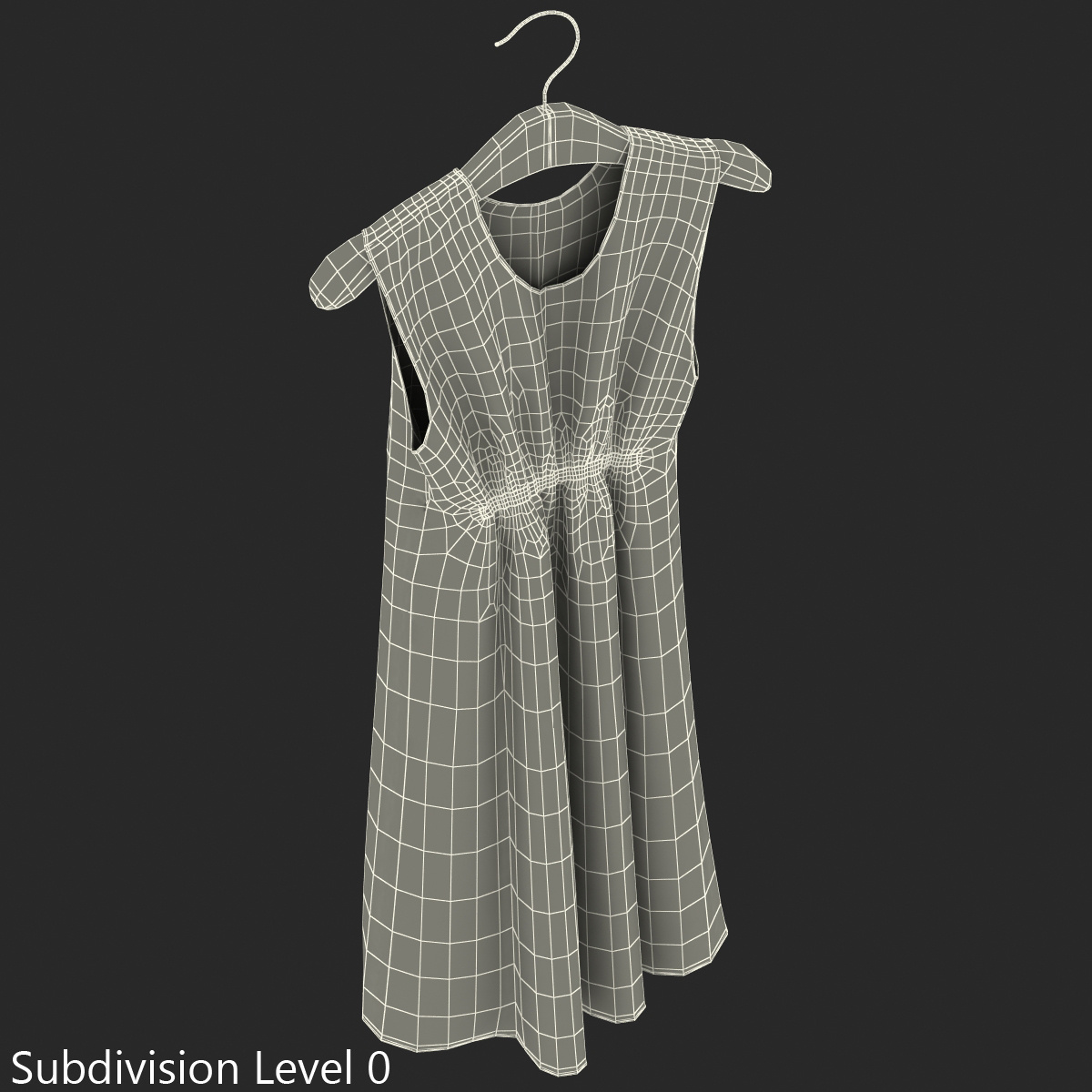 3D model Dress  On Hanger Red