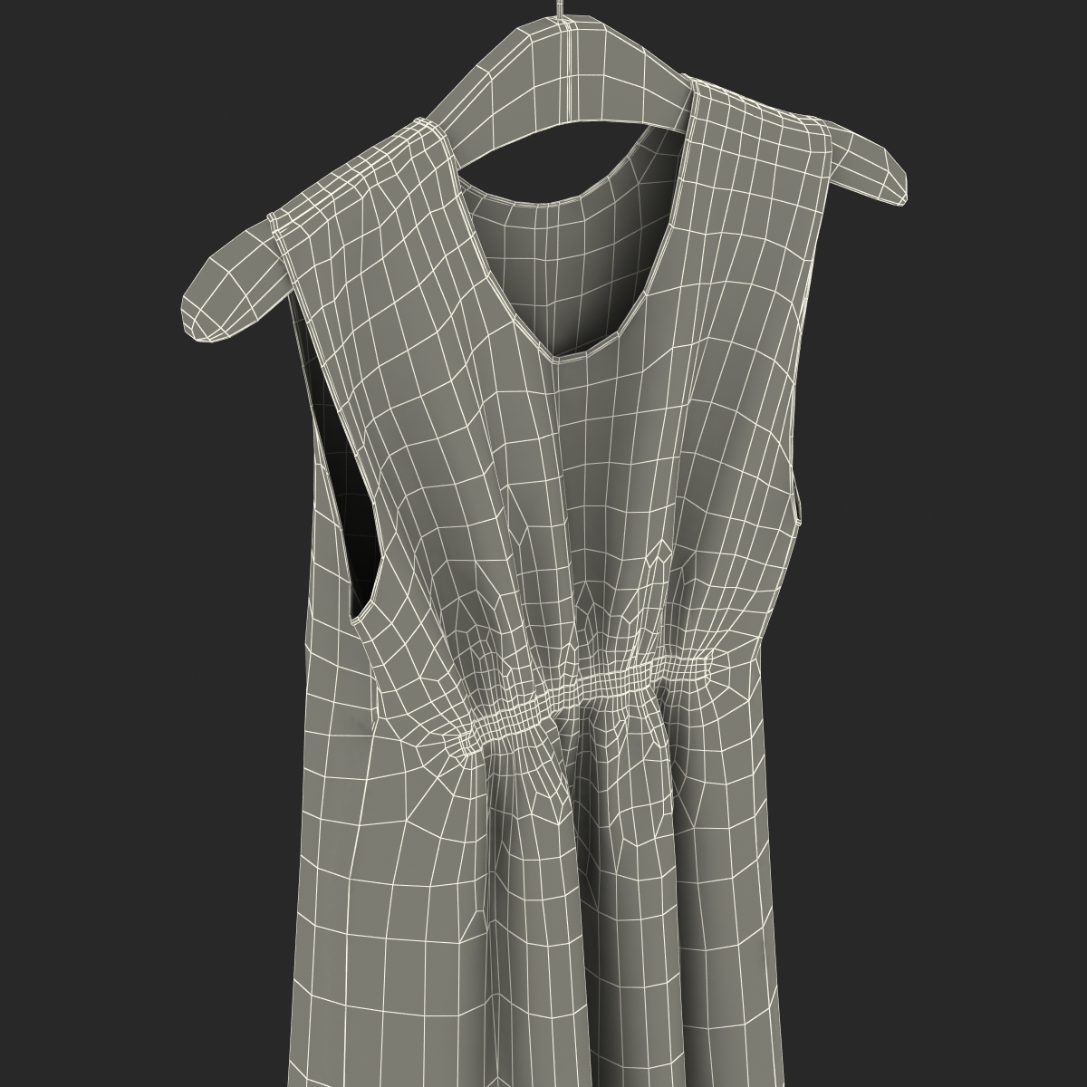 3D model Dress  On Hanger Red