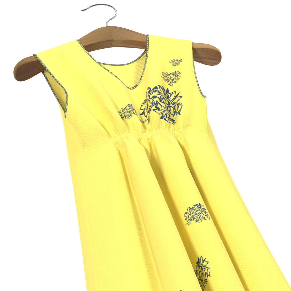 Dress On Hanger Yellow 3D