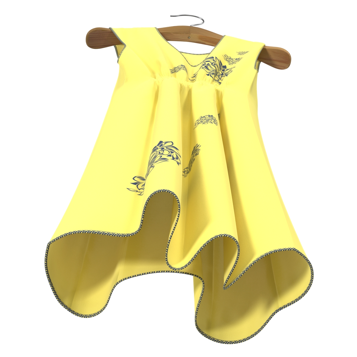 Dress On Hanger Yellow 3D