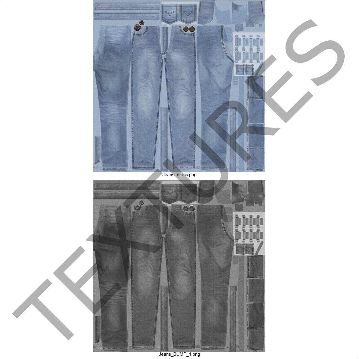 Jeans Folded 4 3D model