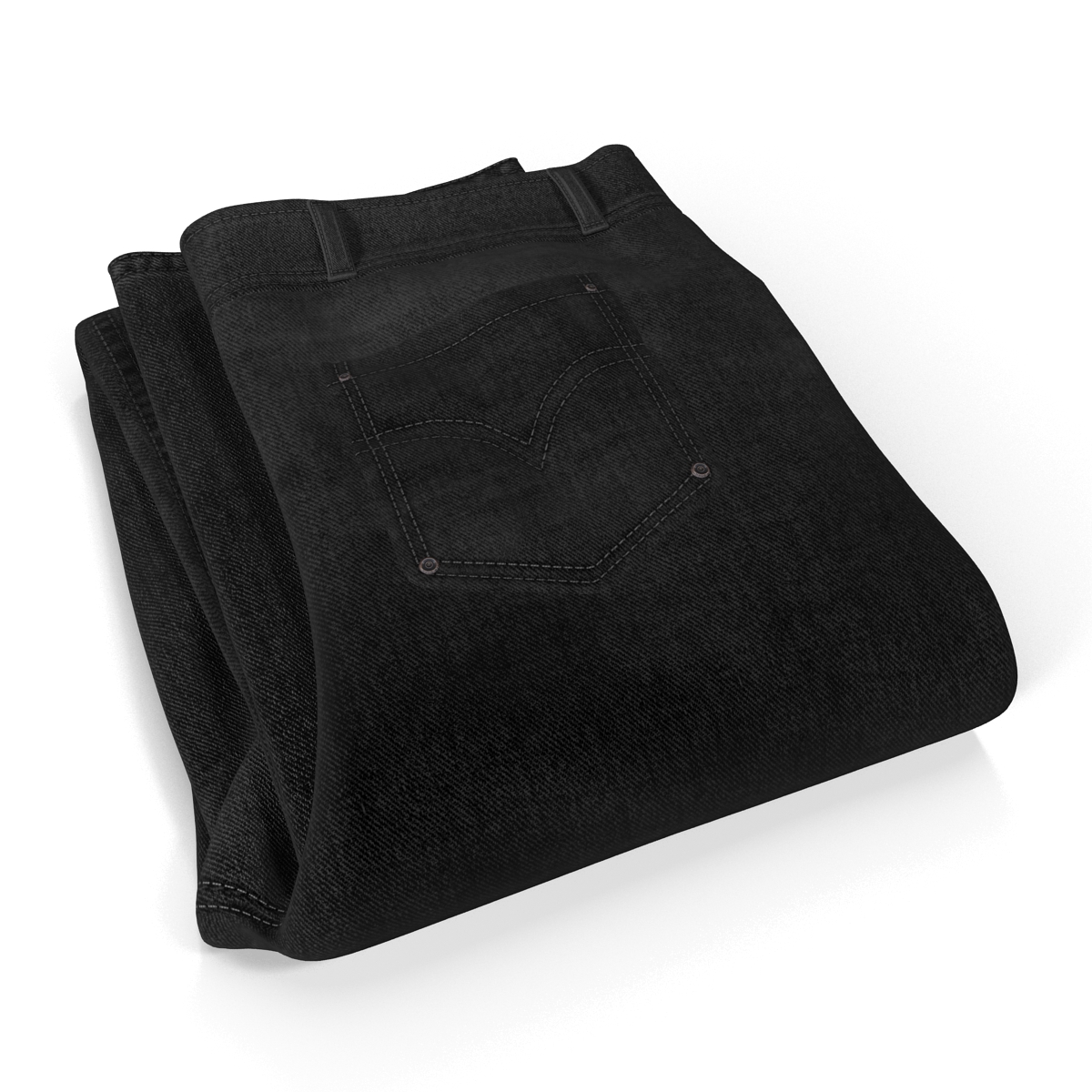 3D Jeans Folded Black model