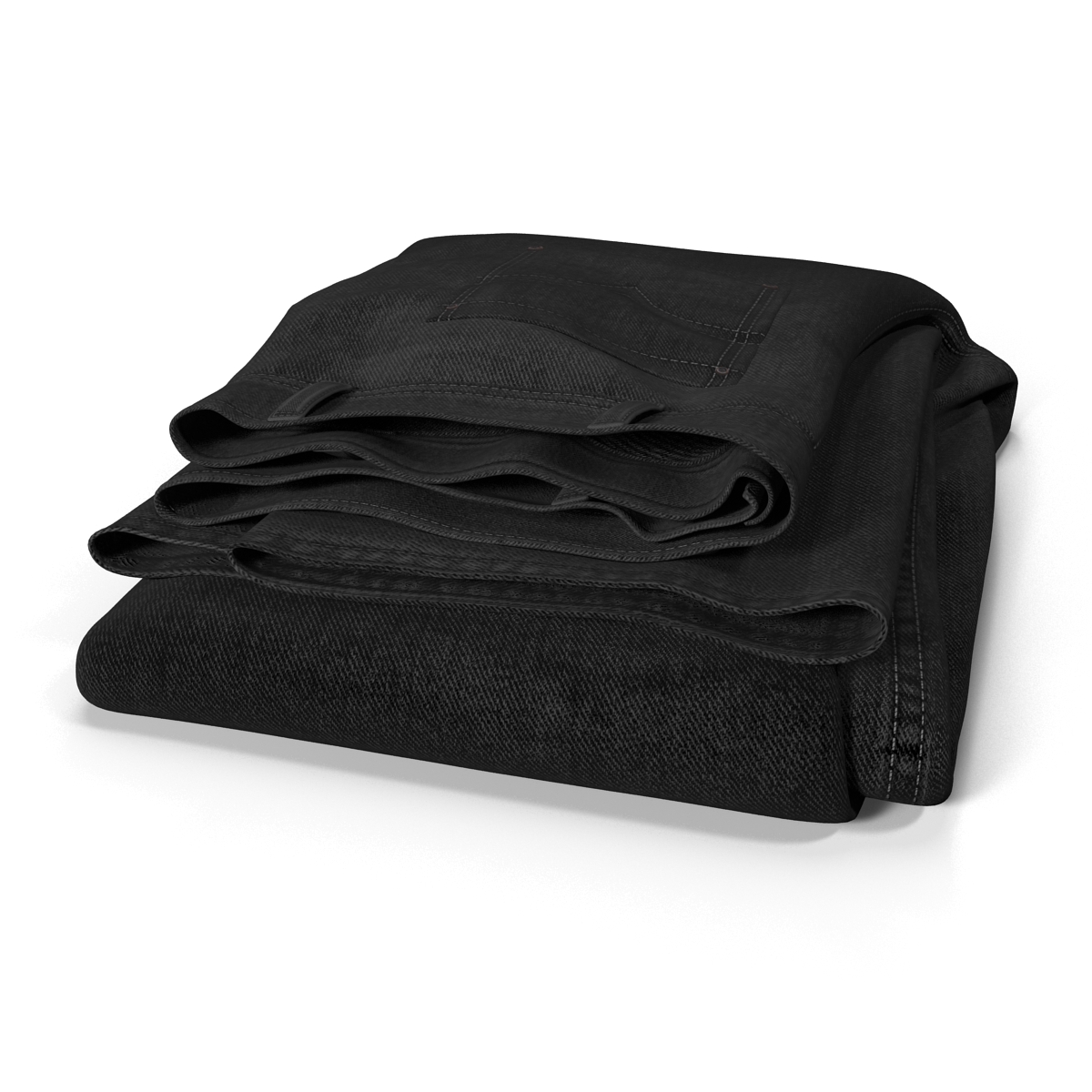 3D Jeans Folded Black model