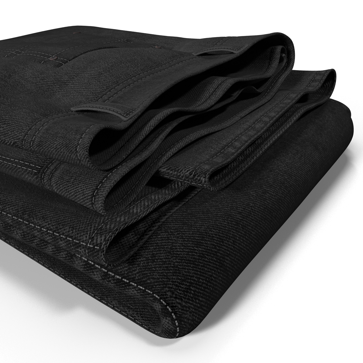 3D Jeans Folded Black model