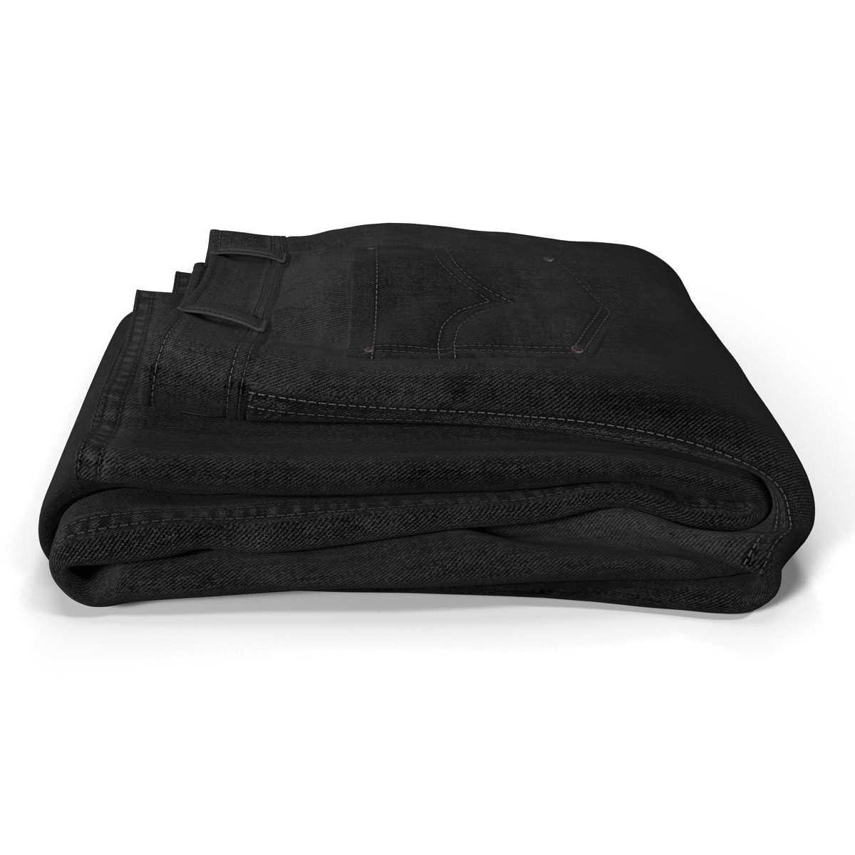 3D Jeans Folded Black model