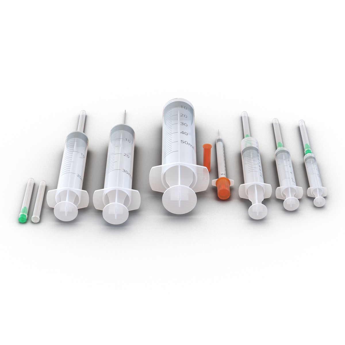 Disposable Syringe Set 3D