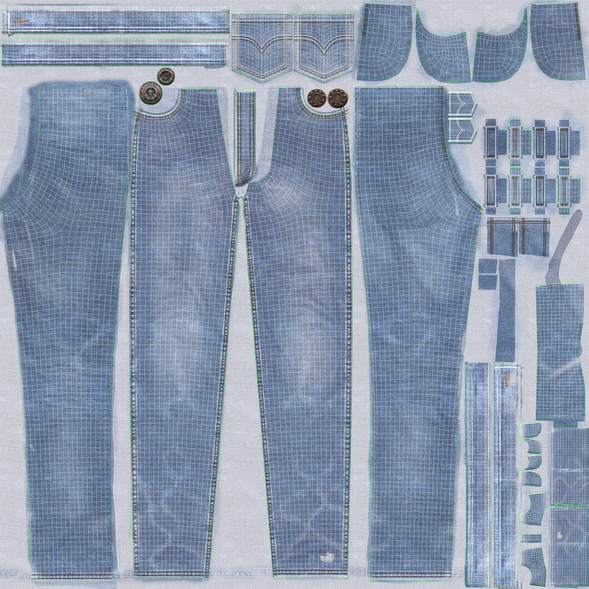 Folded Jeans 4 3D model