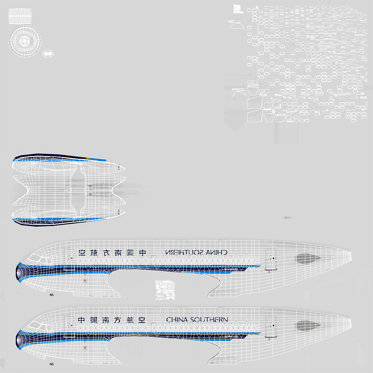 3D model Airbus A319 China Southern Airlines