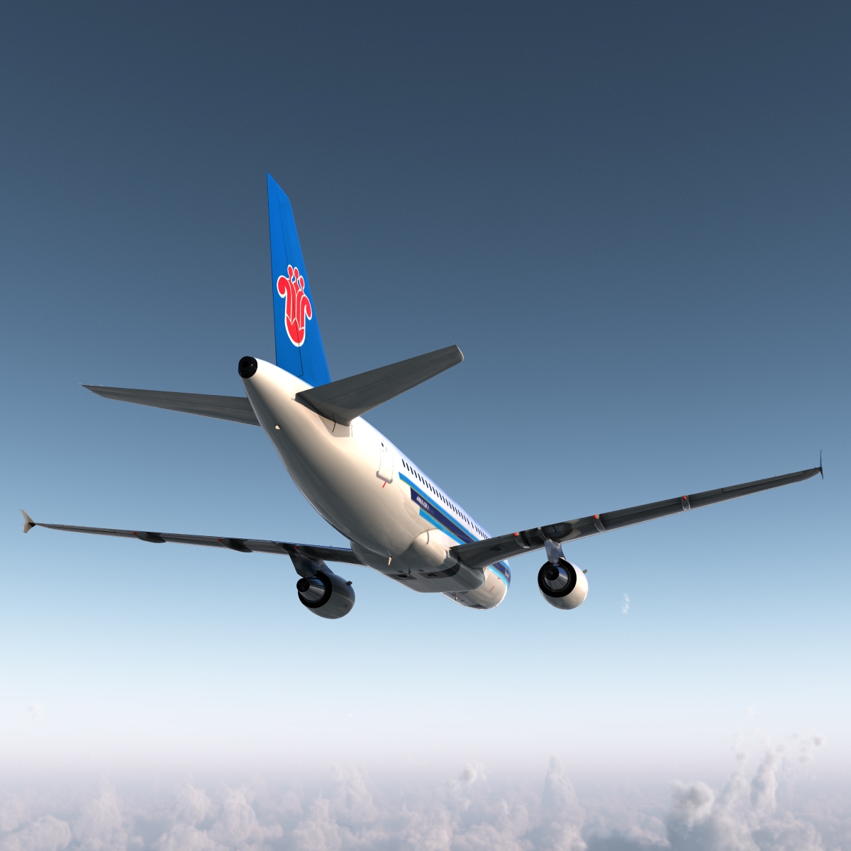 Airbus A319 China Southern Airlines Rigged 3D