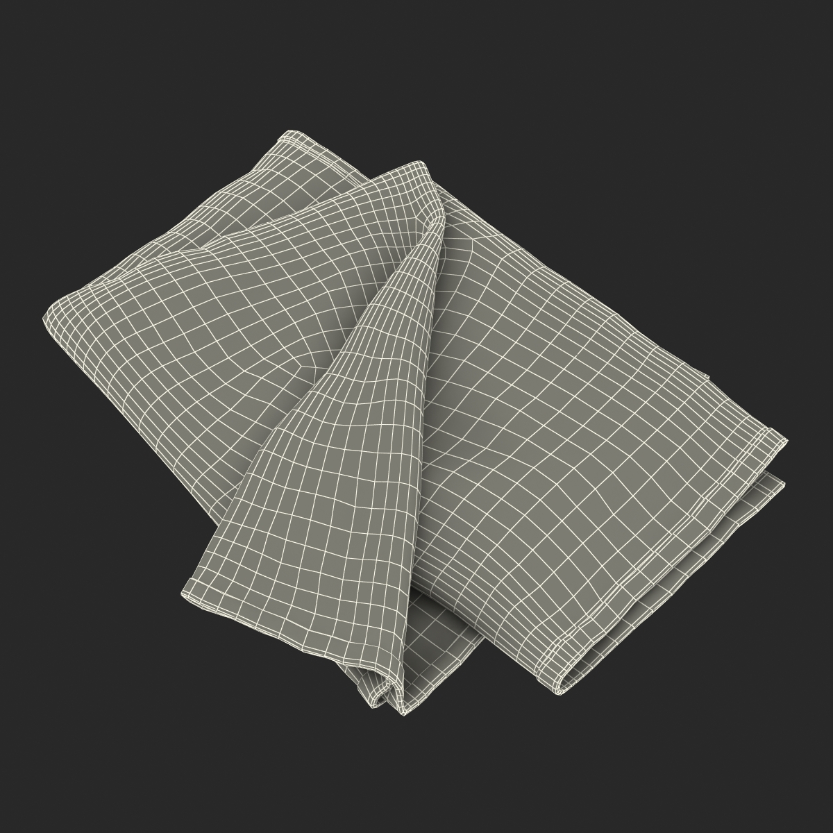 3D White Towel 6 model