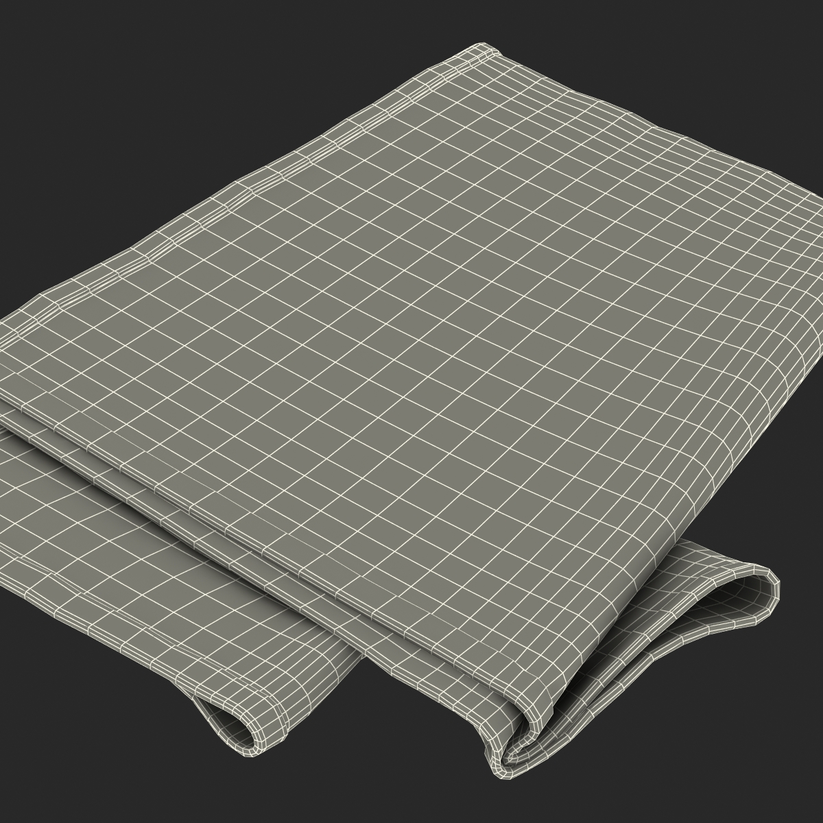 3D White Towel 6 model