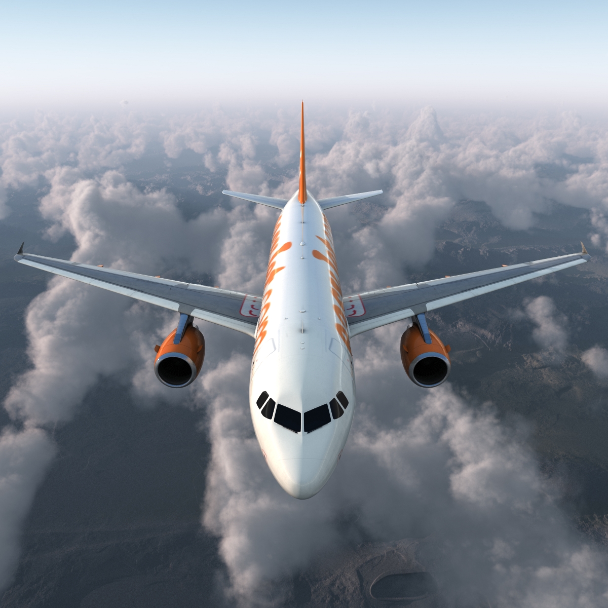 3D Airbus A319 EasyJet Rigged