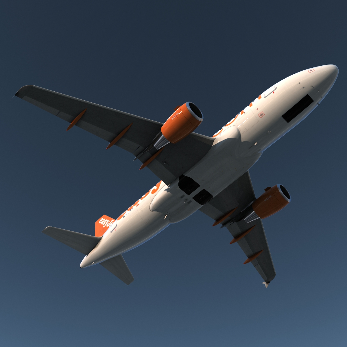 3D Airbus A319 EasyJet Rigged