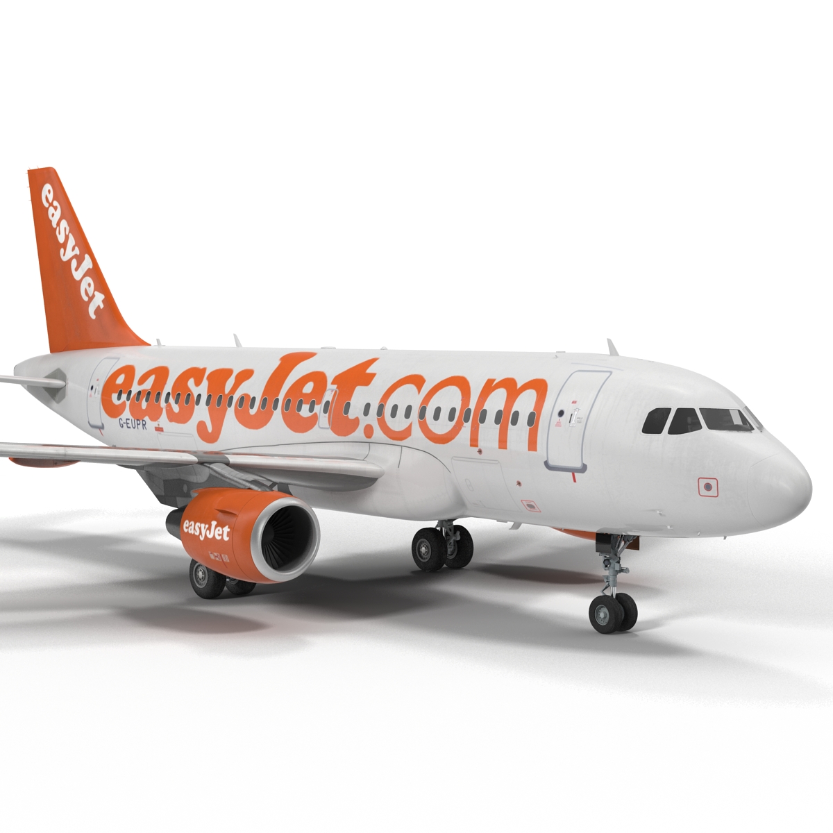 3D Airbus A319 EasyJet Rigged