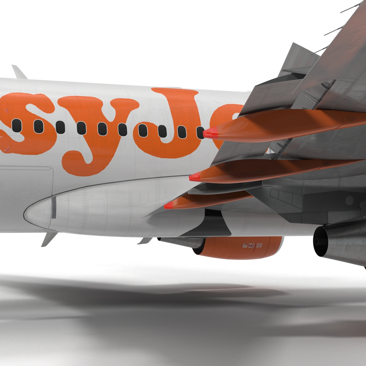 3D Airbus A319 EasyJet Rigged