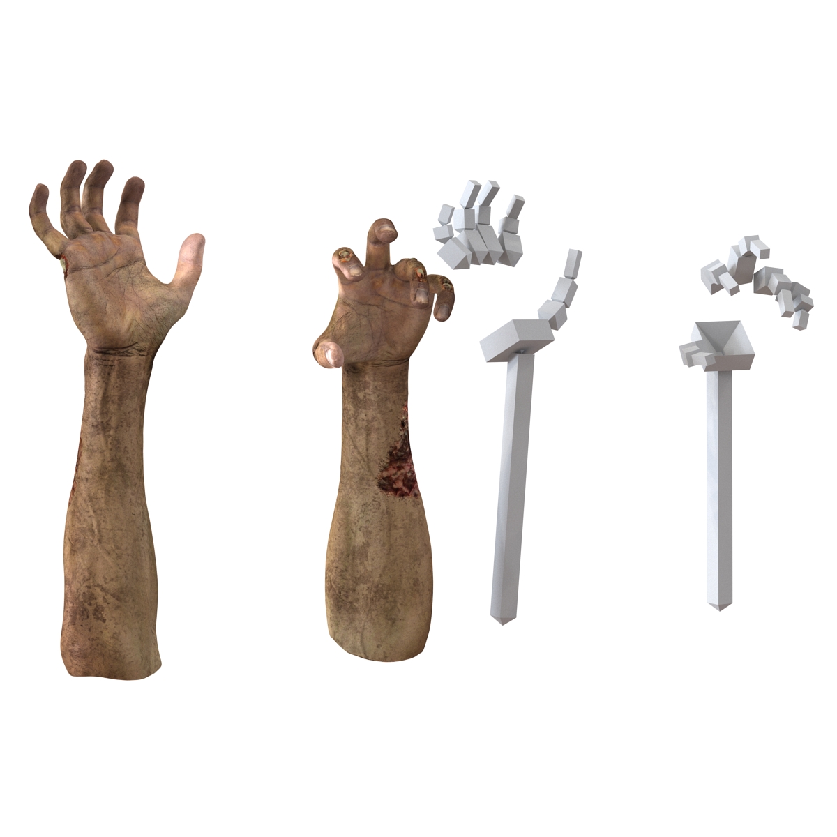 Zombie Hands Rigged 3D model