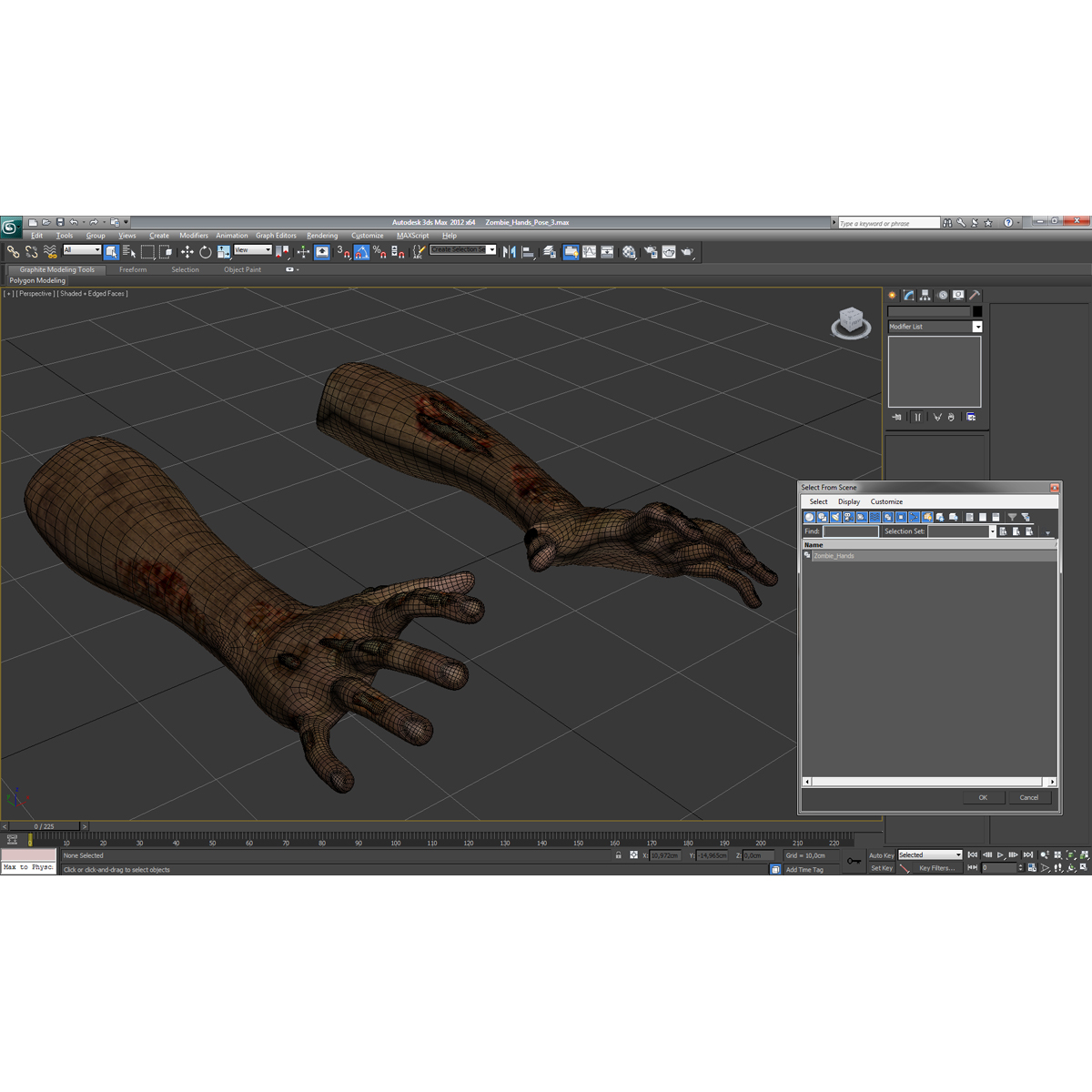 Zombie Hands Pose 3 3D model