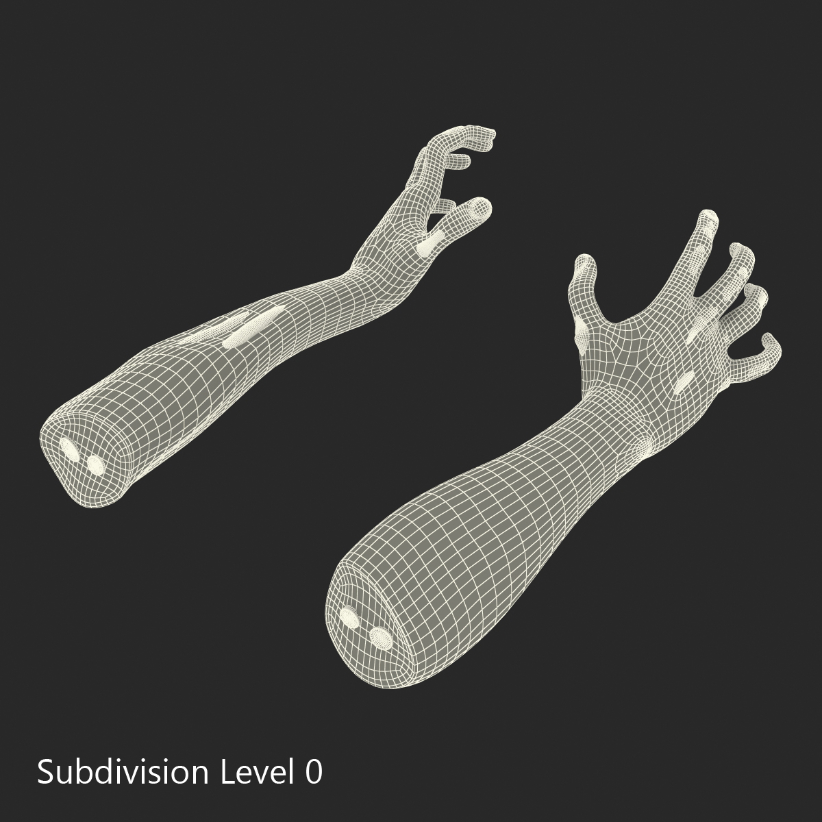 Zombie Hands Pose 5 3D model