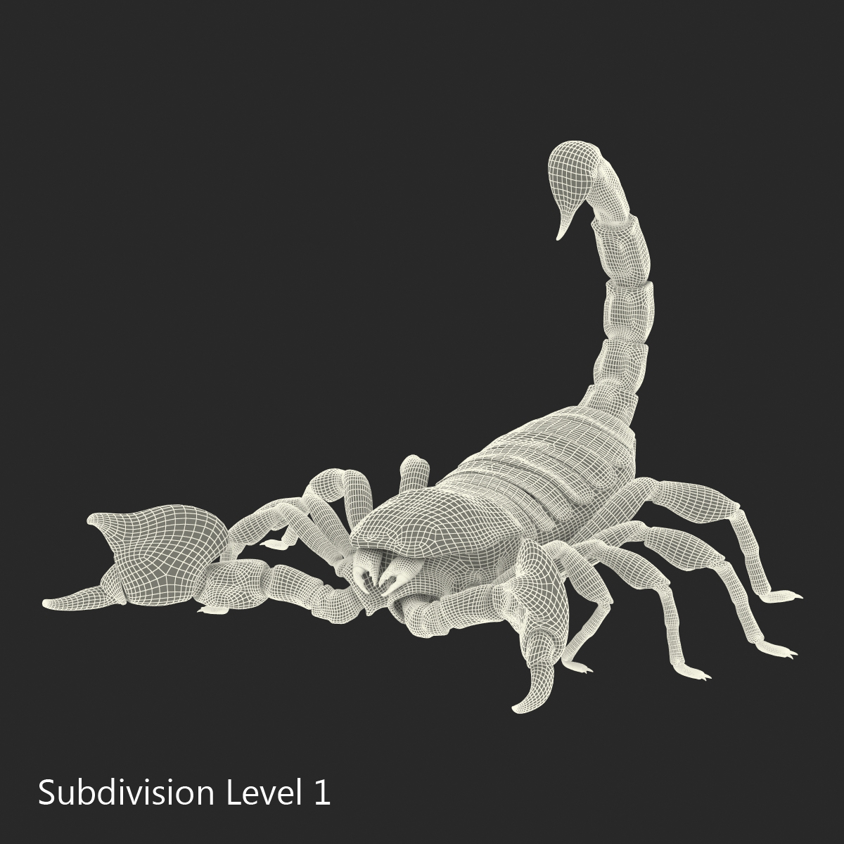 3D Black Scorpion Pose 2