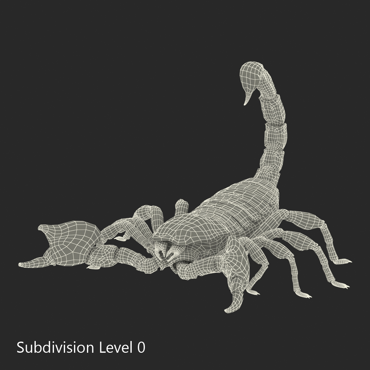 Scorpion Pose 2 with Fur 3D model