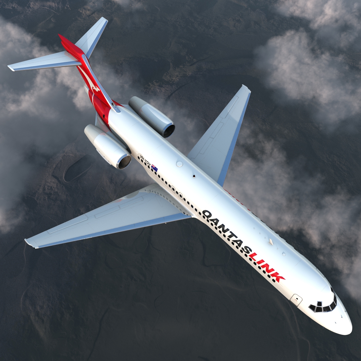 Boeing 717 200 Qantas Airways 3D model