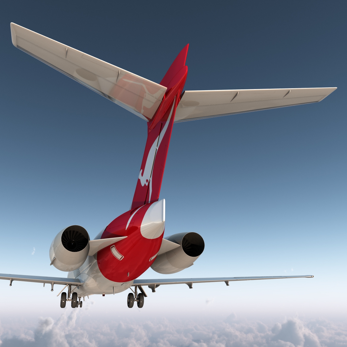 Boeing 717 200 Qantas Airways 3D model