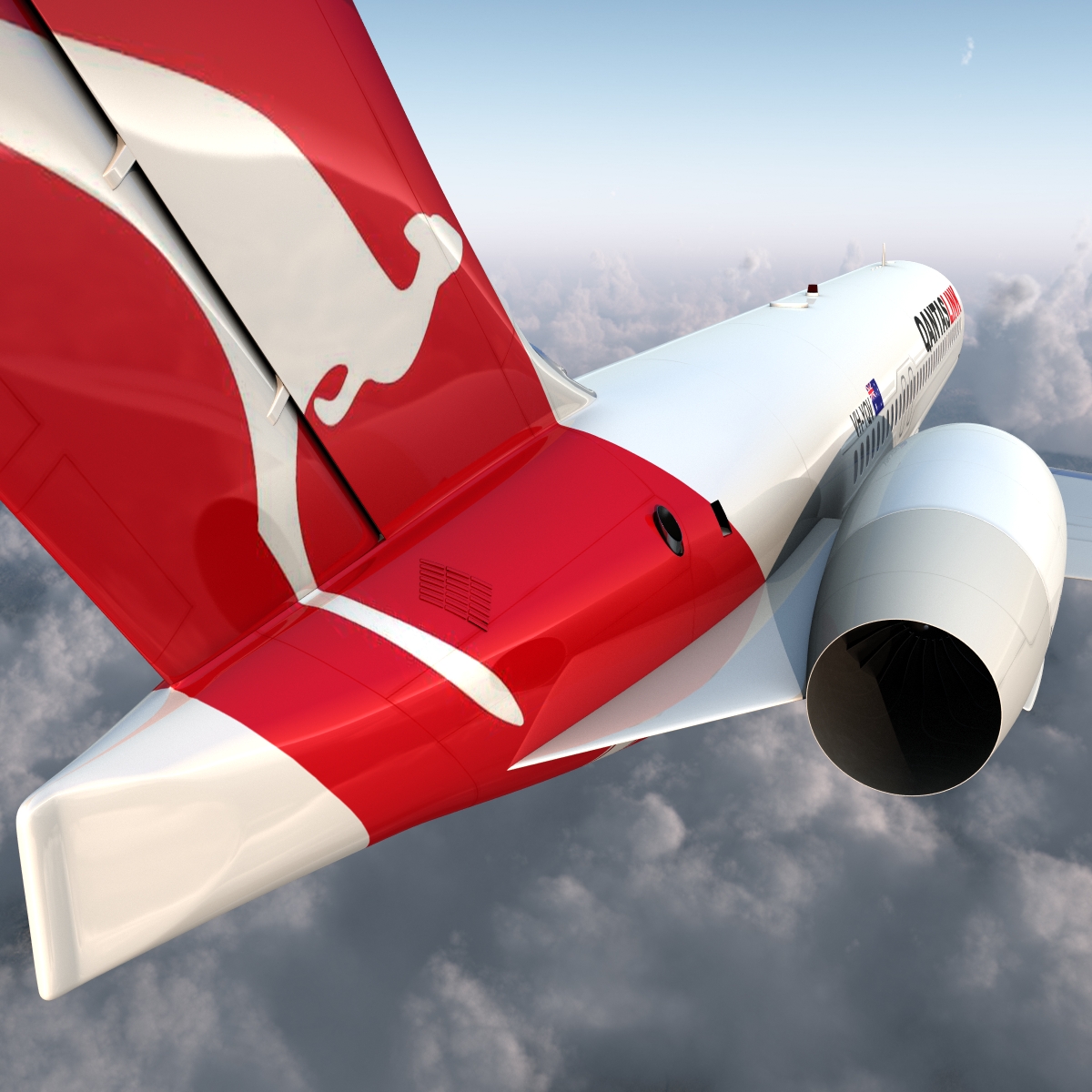 Boeing 717 200 Qantas Airways 3D model