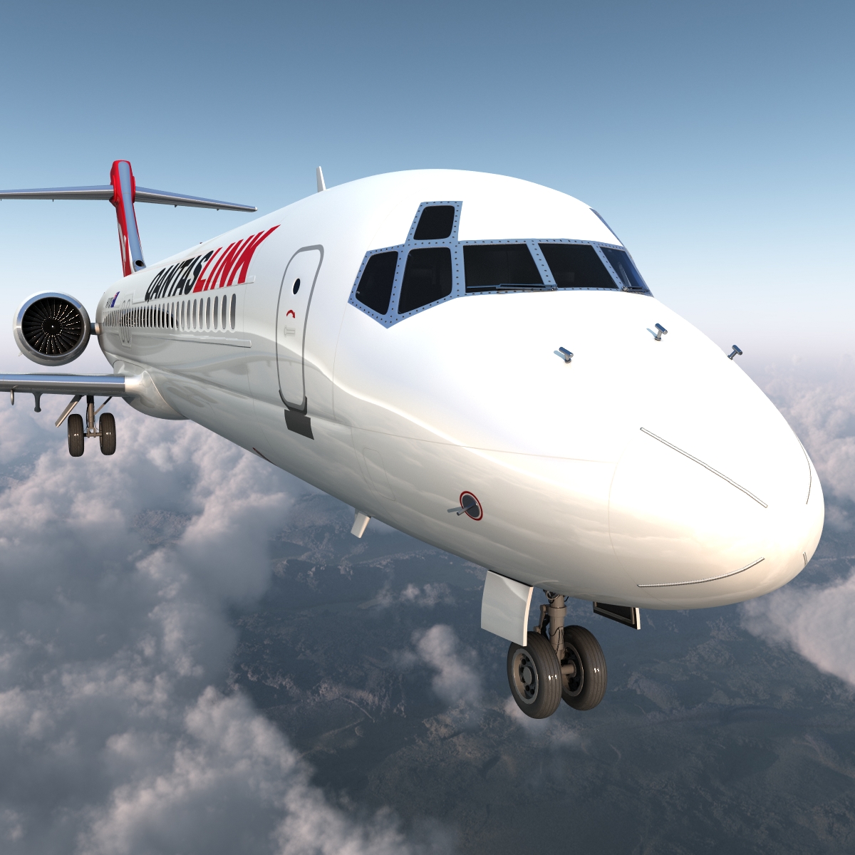 Boeing 717 200 Qantas Airways 3D model