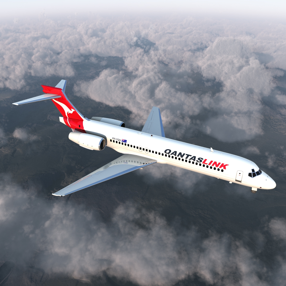 Boeing 717 200 Qantas Airways 3D model