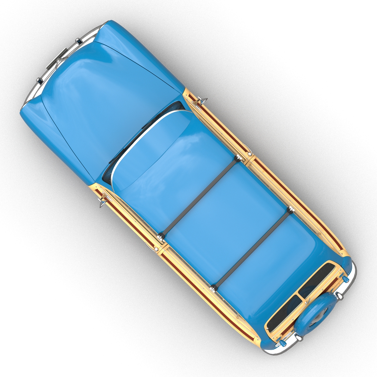 3D Generic Retro Car Simple Interior model