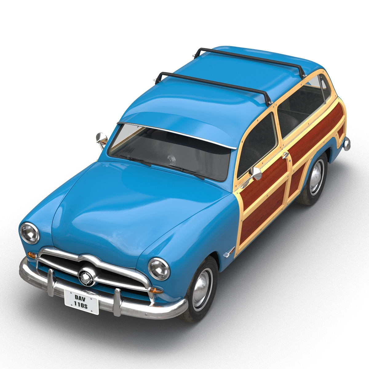 3D Generic Retro Car Simple Interior model