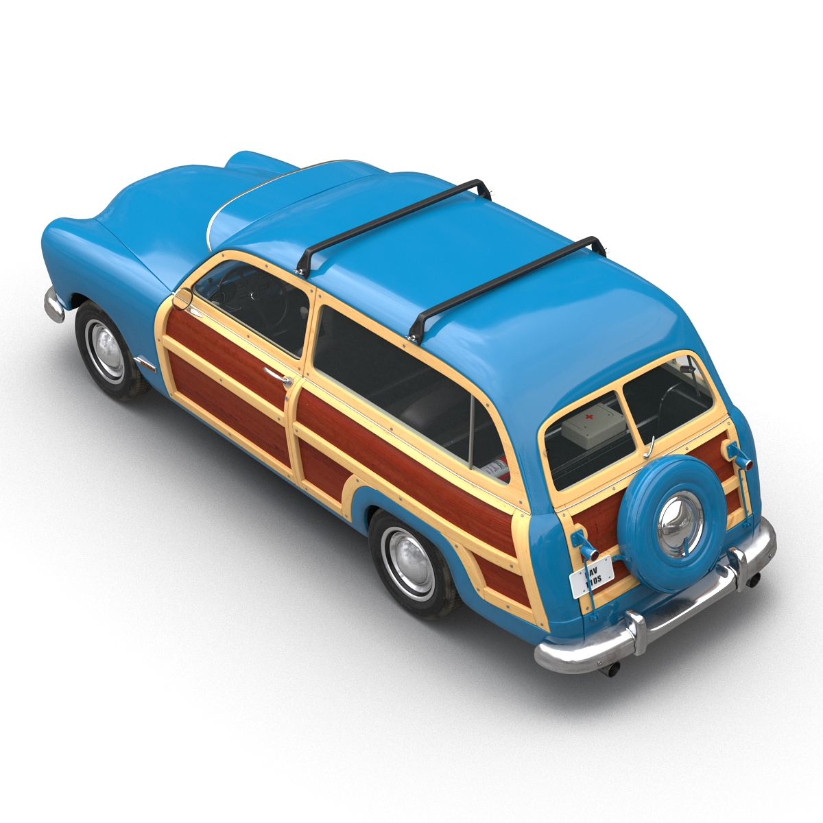 3D Generic Retro Car Simple Interior model