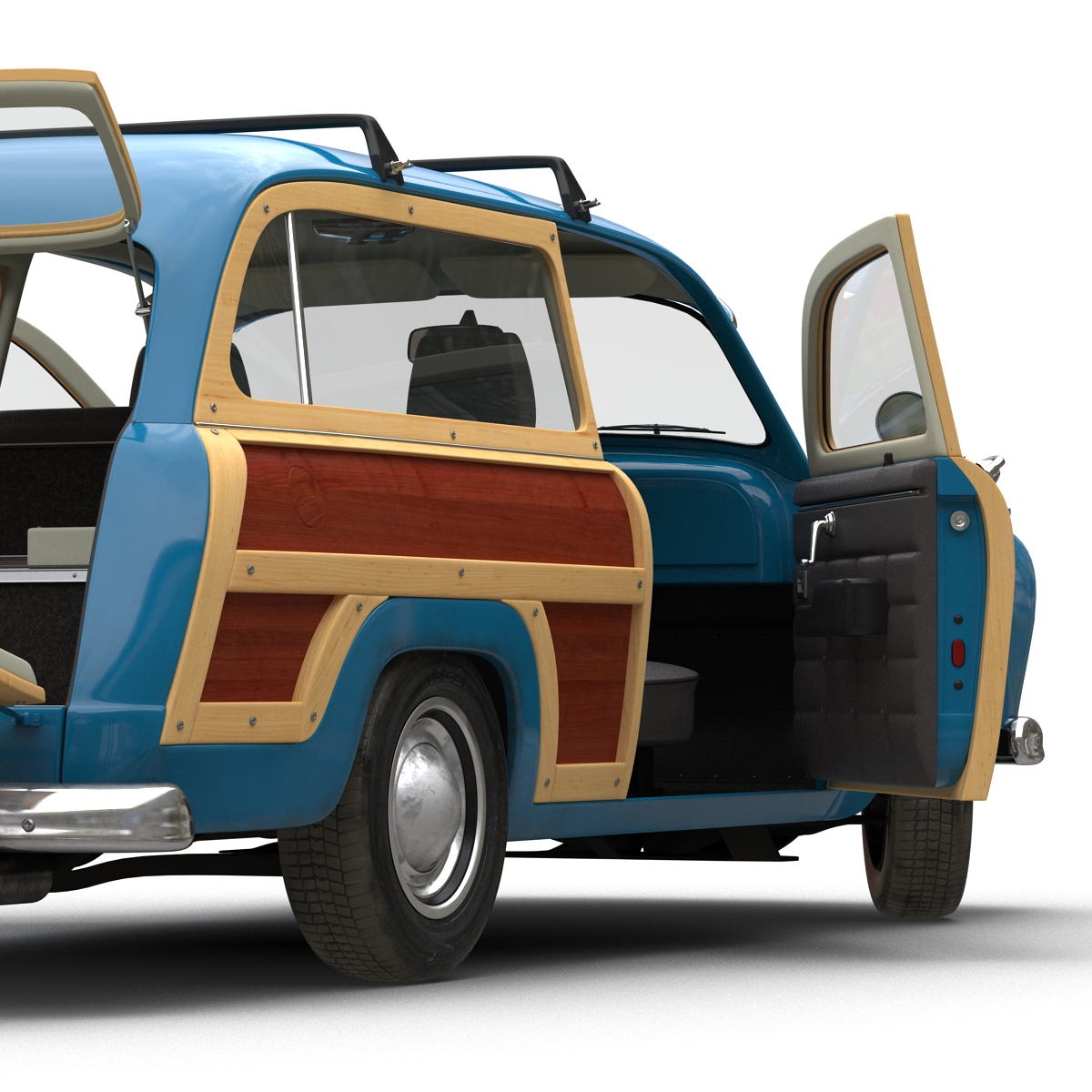 3D Generic Retro Car Simple Interior model