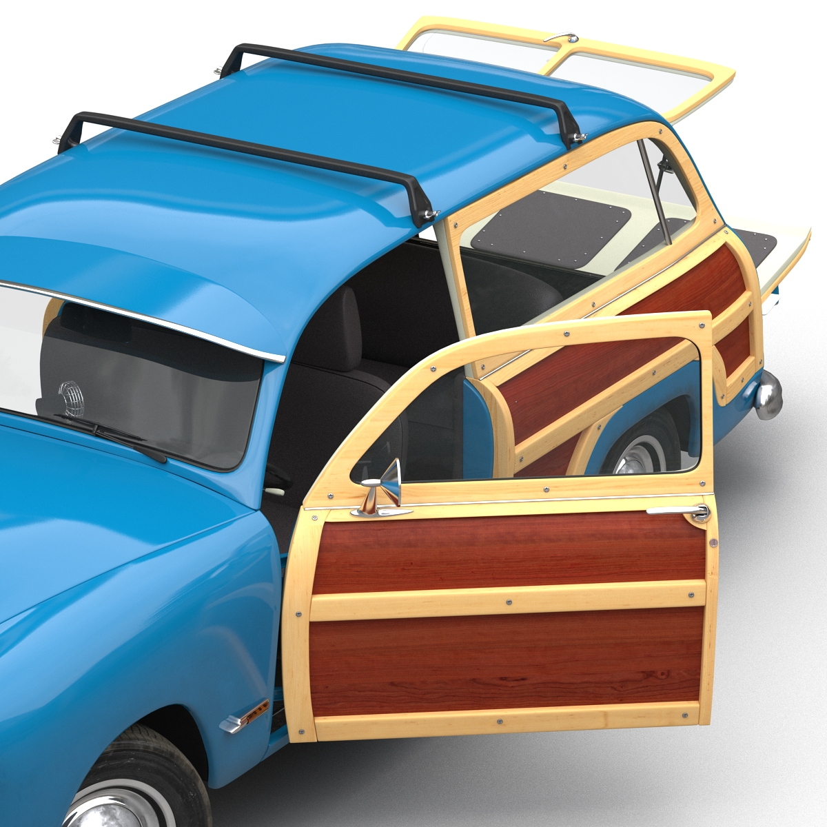 3D Generic Retro Car Simple Interior model