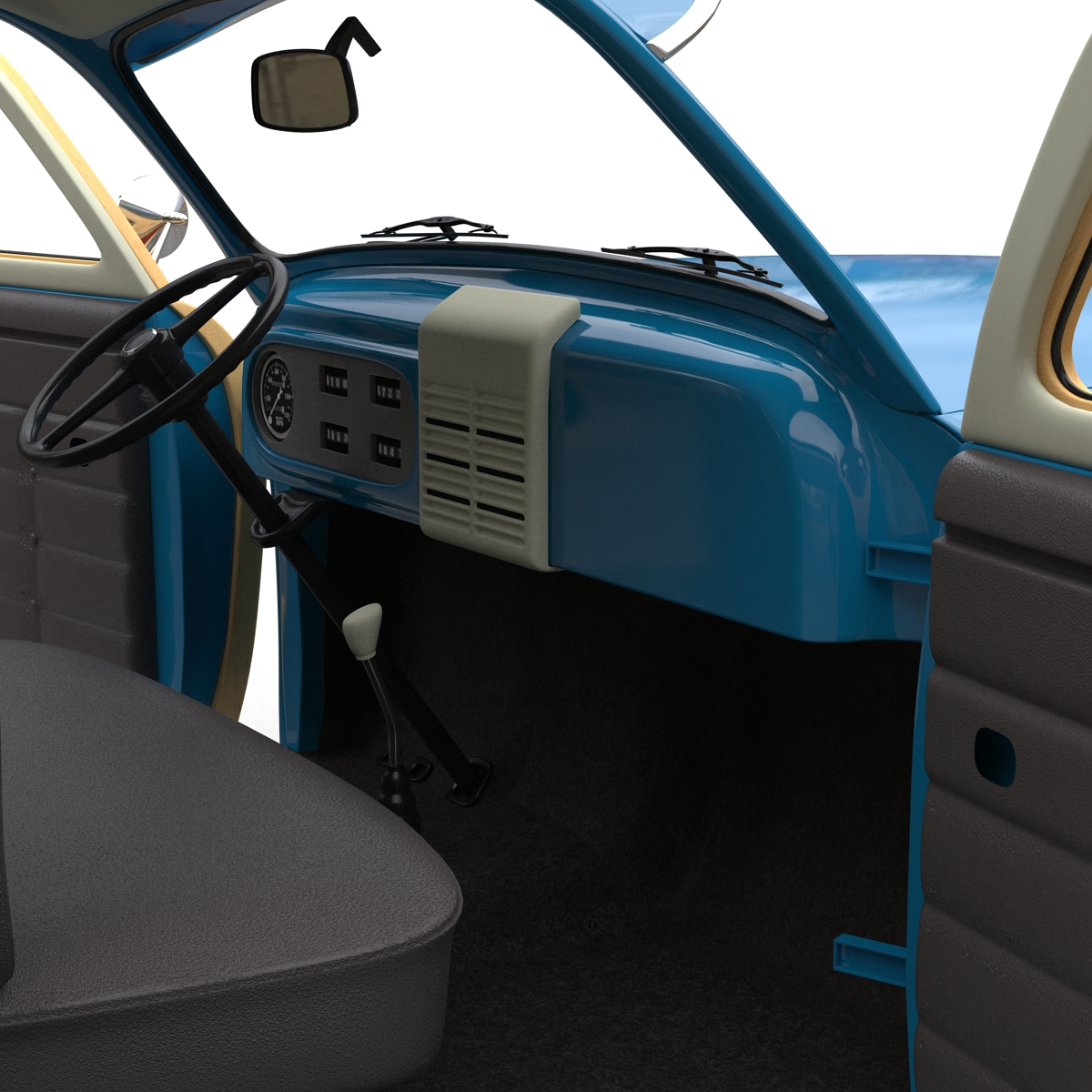 3D Generic Retro Car Simple Interior model