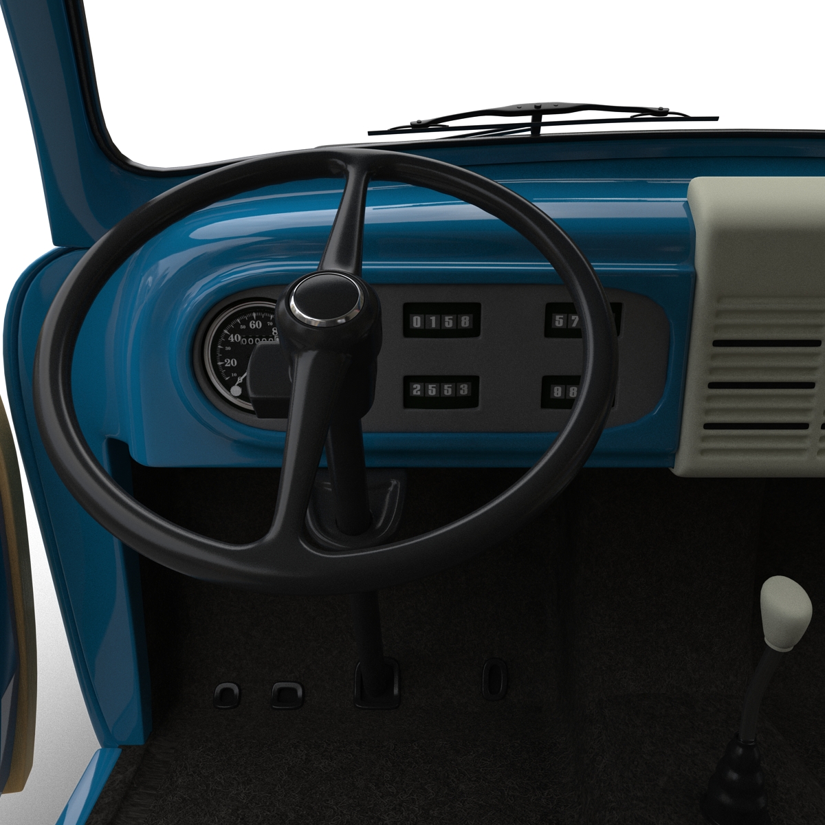 3D Generic Retro Car Simple Interior model