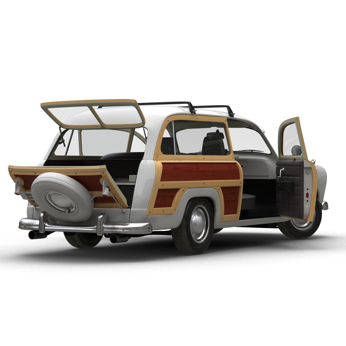 3D model Generic Retro Car Simple Interior 3