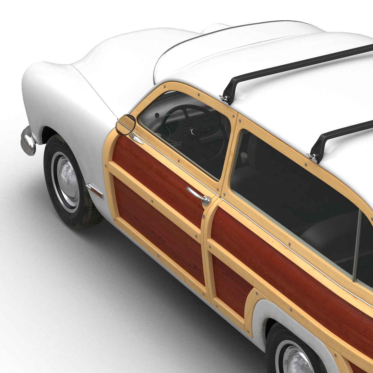 3D model Generic Retro Car Simple Interior 3