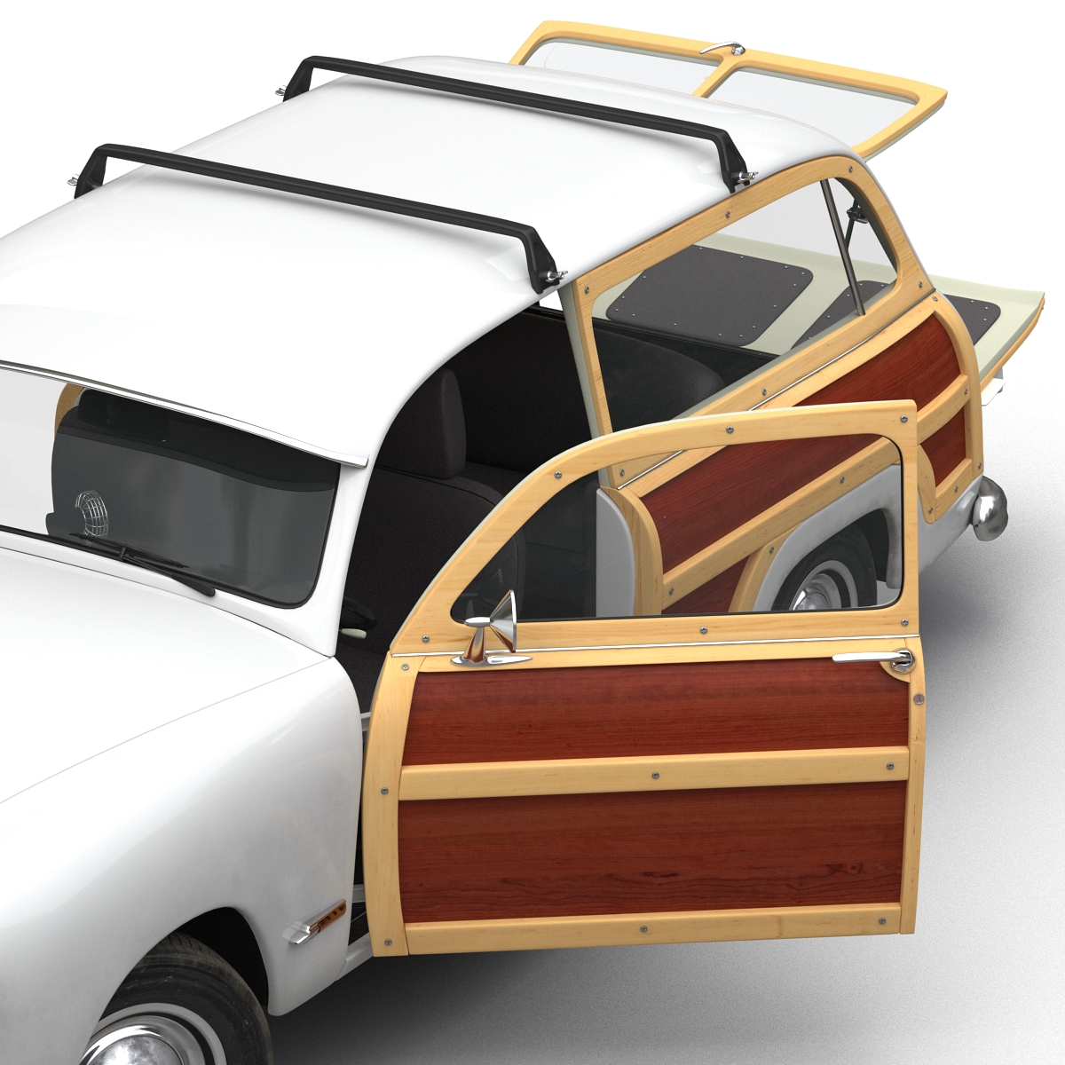 3D model Generic Retro Car Simple Interior 3