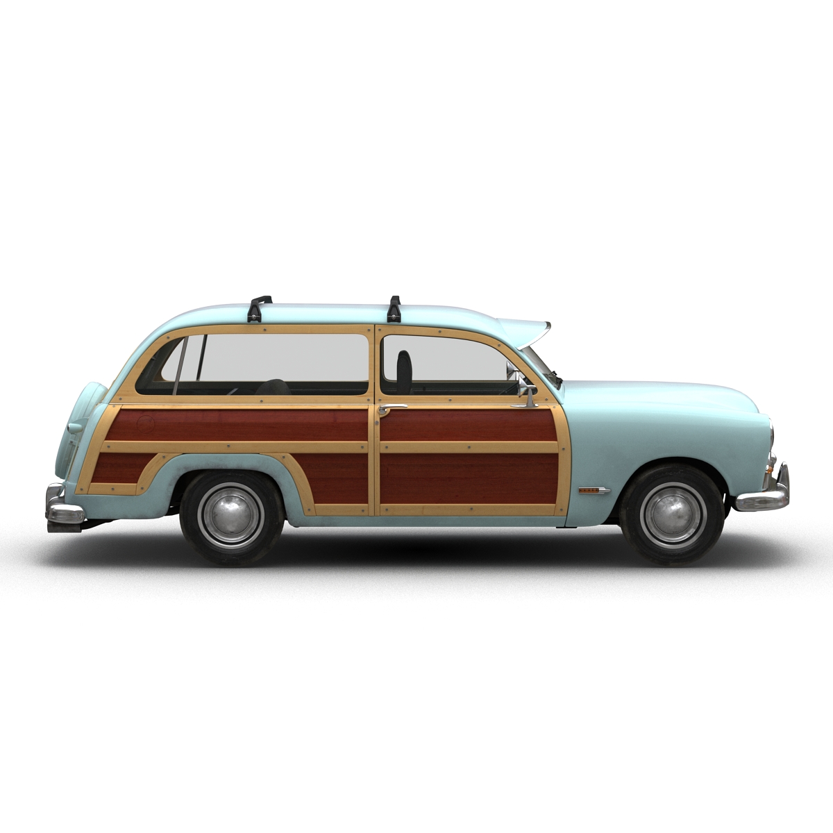 3D model Generic Retro Car Simple Interior 2