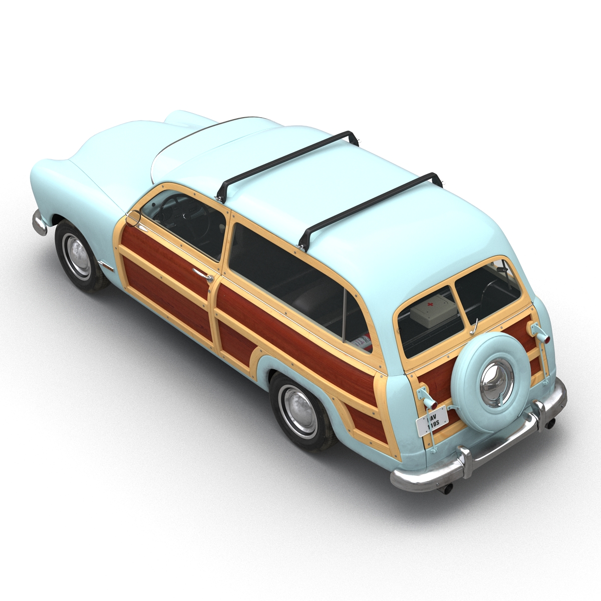 3D model Generic Retro Car Simple Interior 2