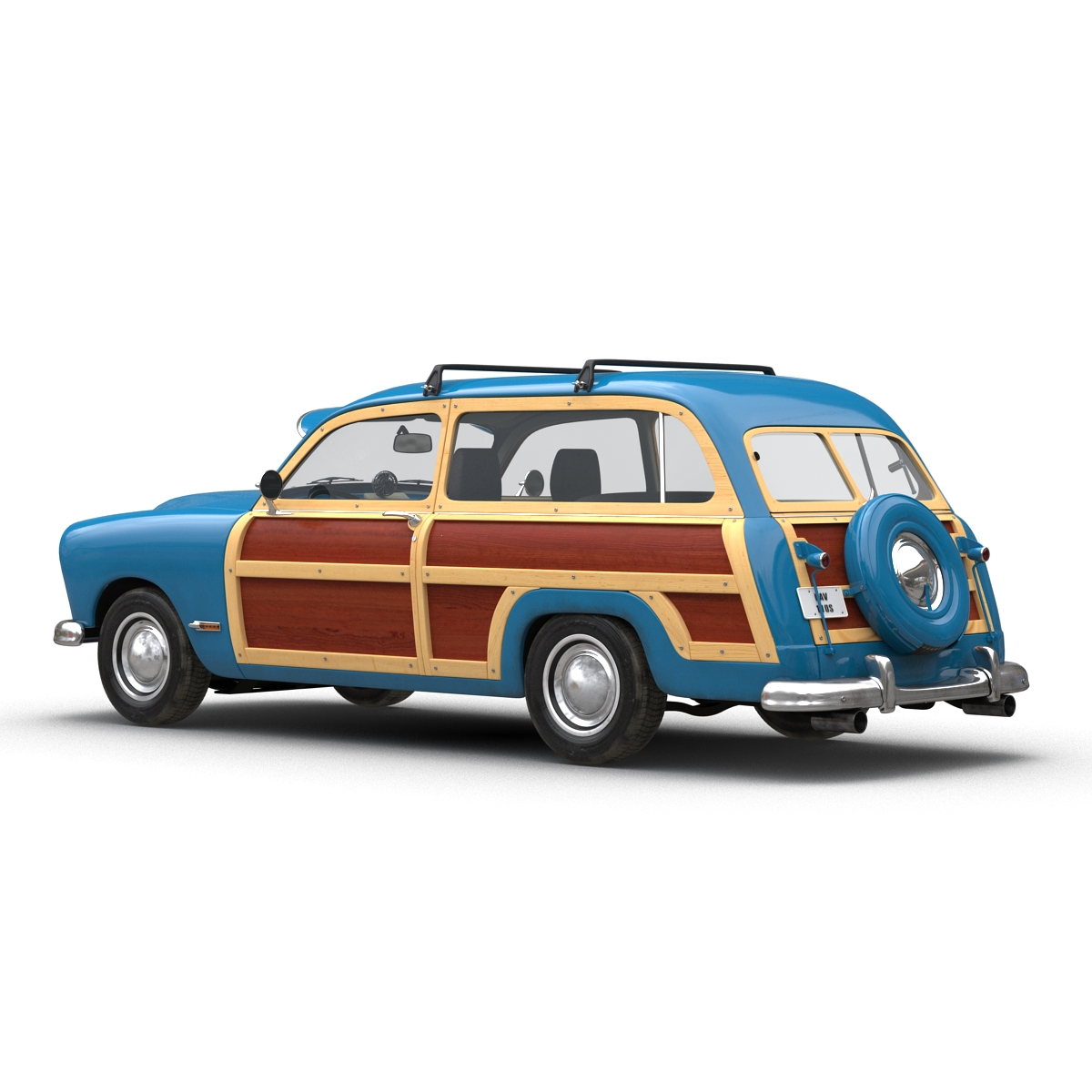 Generic Retro Car Rigged 3D model