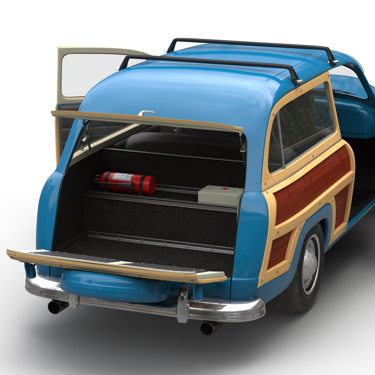 Generic Retro Car Rigged 3D model