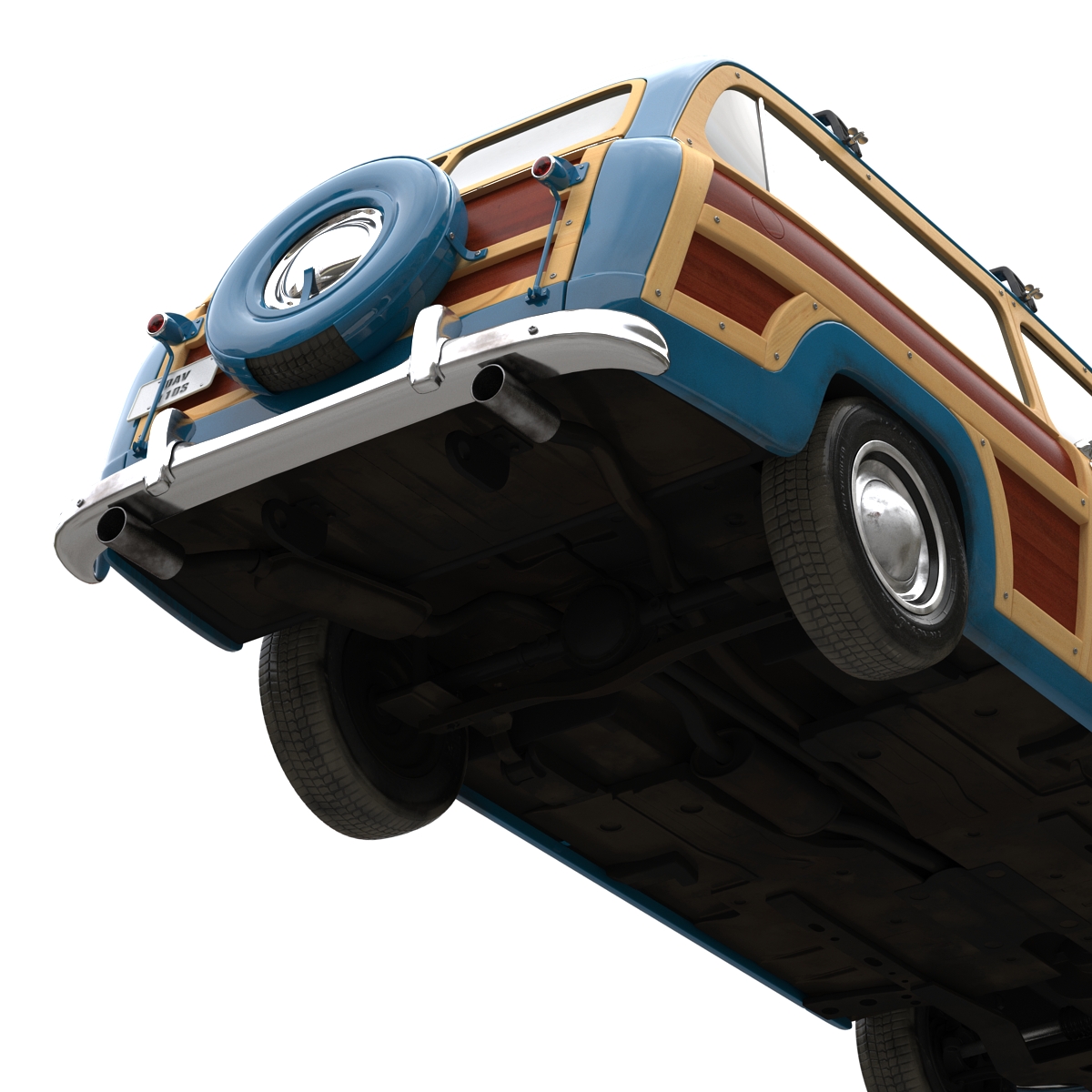 Generic Retro Car Rigged 3D model